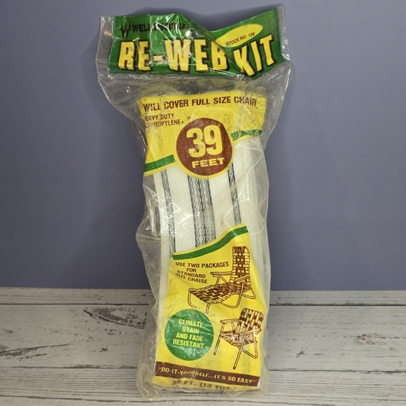 Wellington Other - Vintage Re-Web Kit Lawn Chair Webbing 39 Feet Covers Full‎ Size Chair